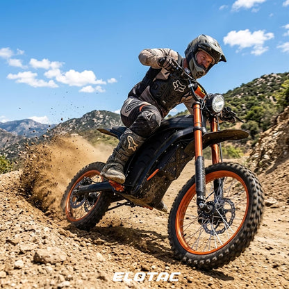 ELOTAC ET-1 Electric Dirt Bike for Teens Adults, 14"/12" Off-road Tires, Mid-Drive Motor 3500W Peak, 48V 21AH,37MPH, 330Lbs Max Load, Daul Disk Hydraulic Brakes